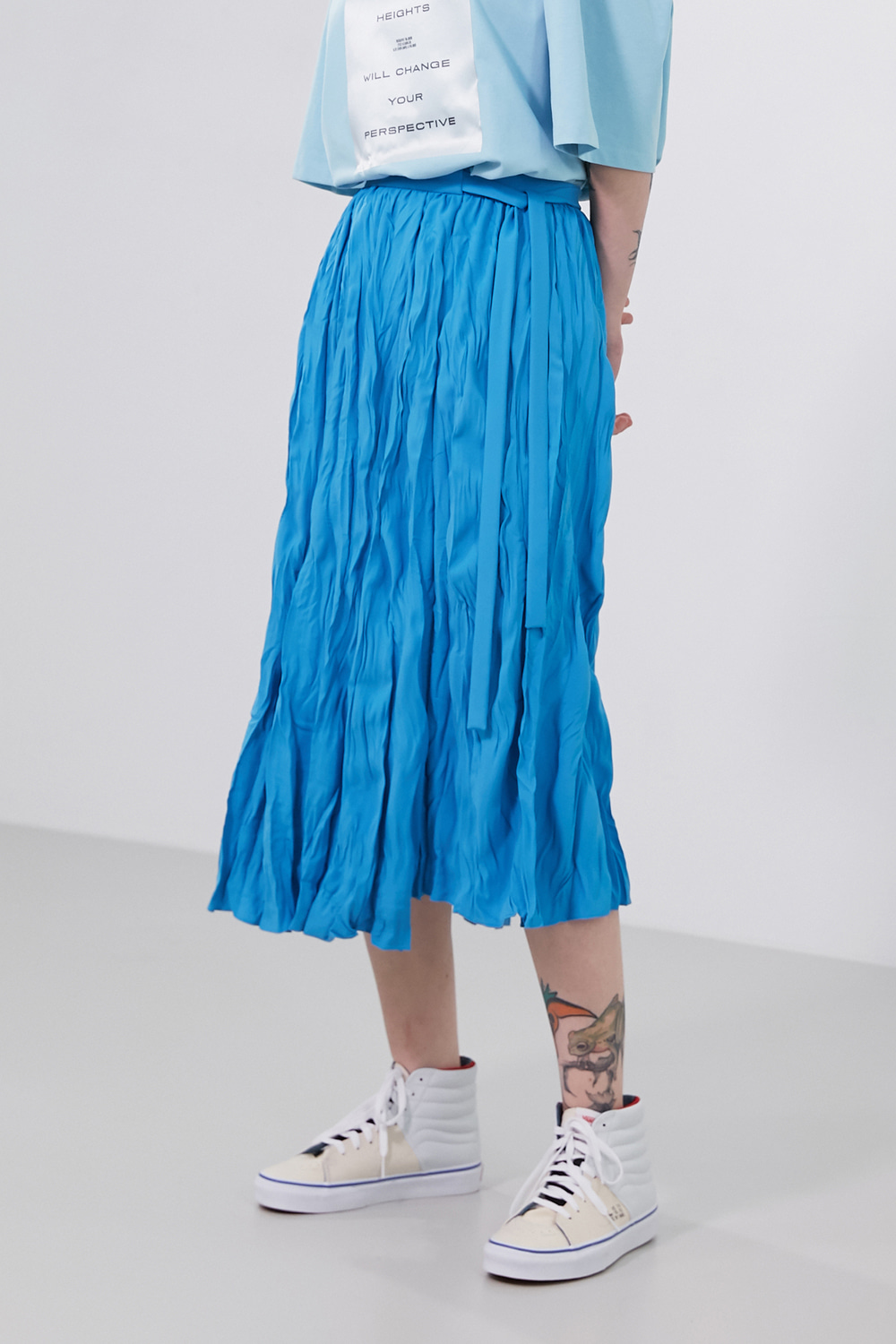 Skirt Pleats Crinkled Splash Blue / S size Only