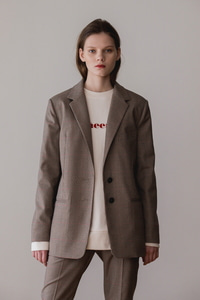 SOLD OUT *** Glen Check Single Breasted Jacket Beige / Actress KimJaeKyoung