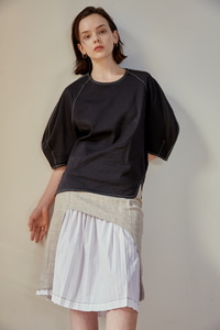 Skirt Inner Pleats Linen BG