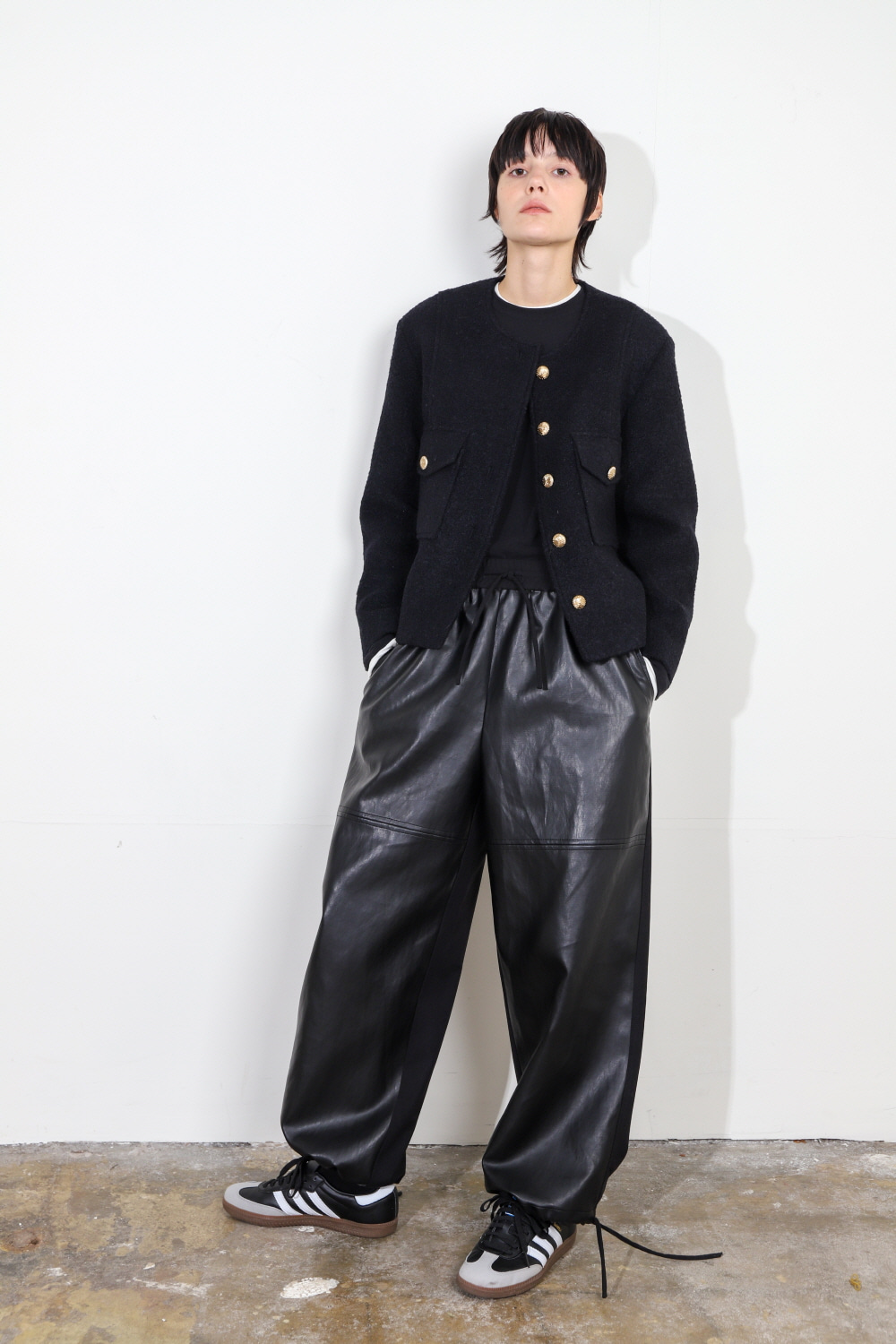 SOLD OUT *** Pants Eco Leather Two Sides Black